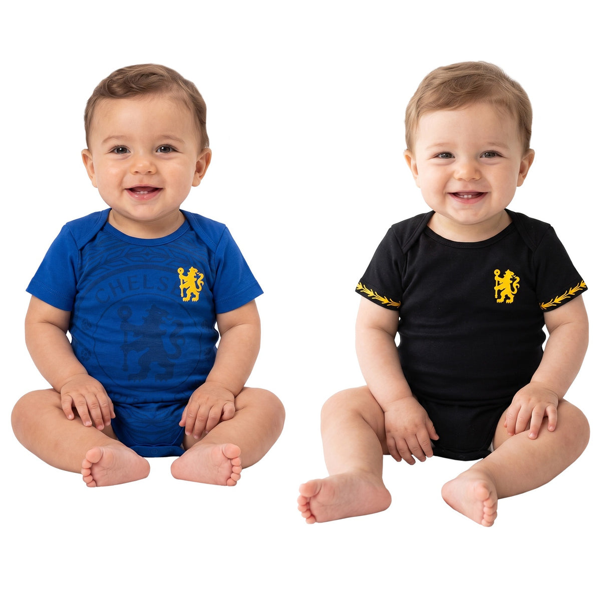 Chelsea FC baby 2pk bodysuit in blue & off-white