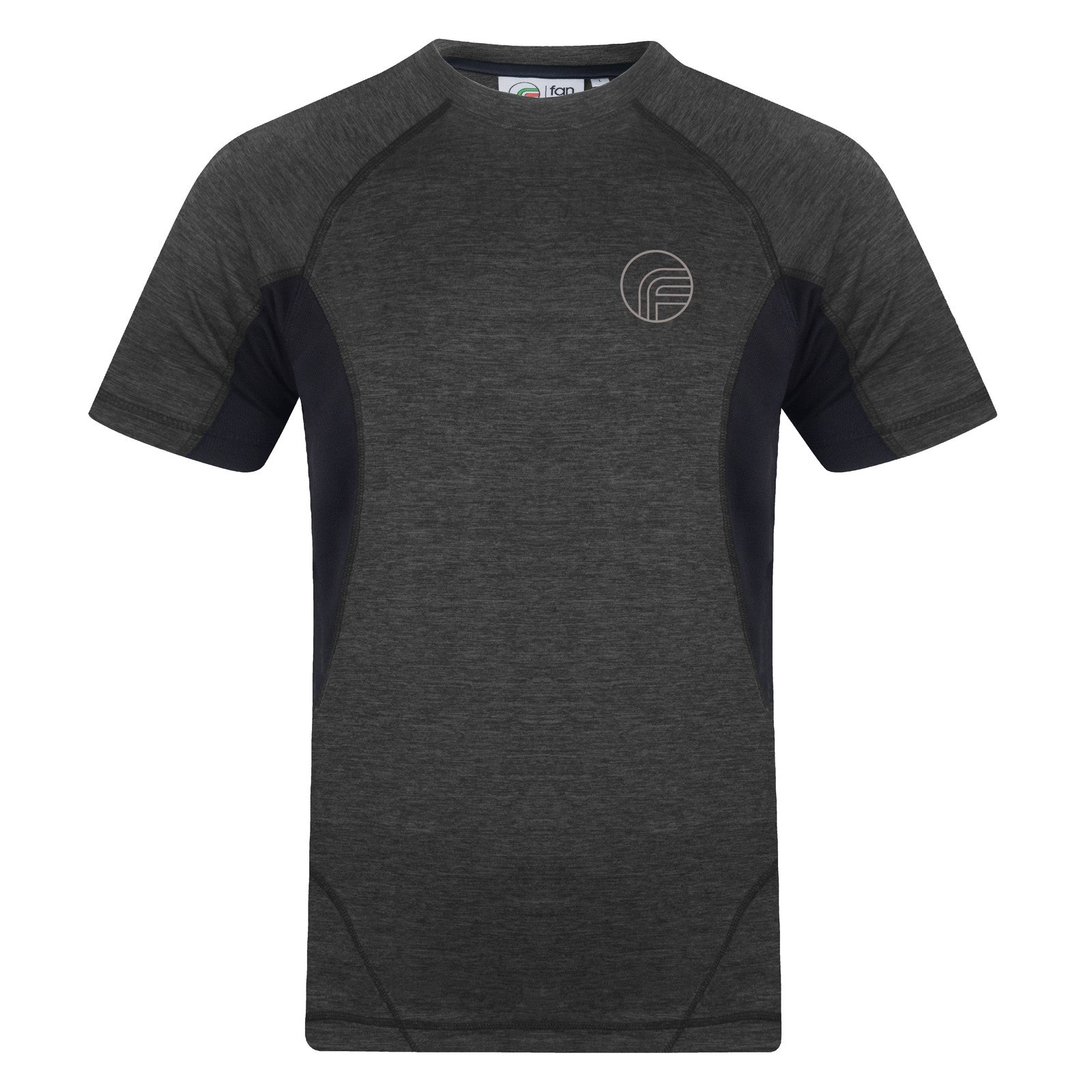 Fan Originals training T-shirt for men in black with reflective logo print to chest.