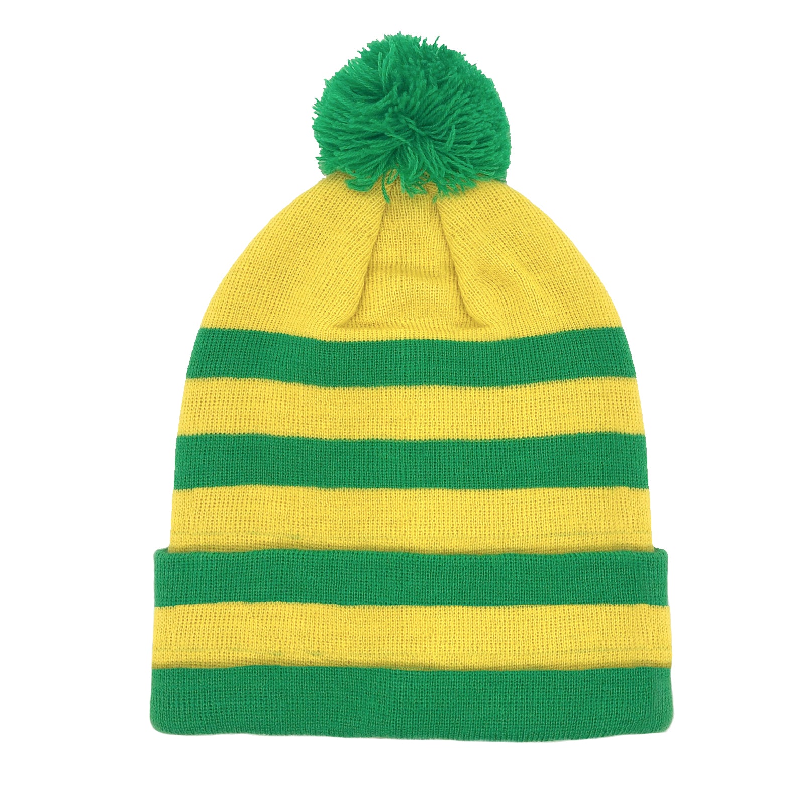 Norwich City retro knitted bobble hat in yellow club colours