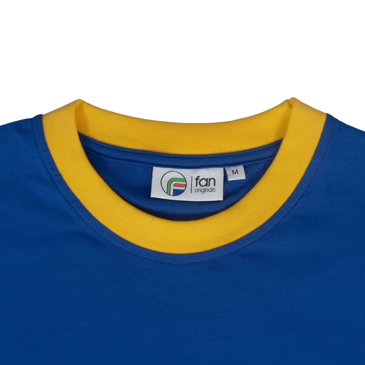 Leeds retro crew neck t-shirt in royal with embroidered applique rose crest