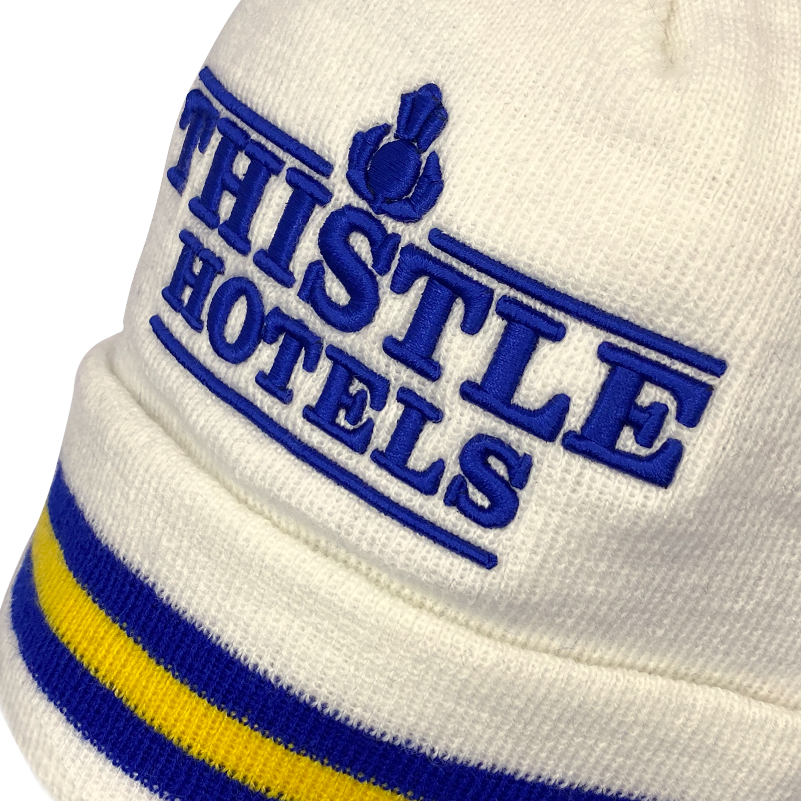 Leeds United bobble hat in retro white 1993 colours