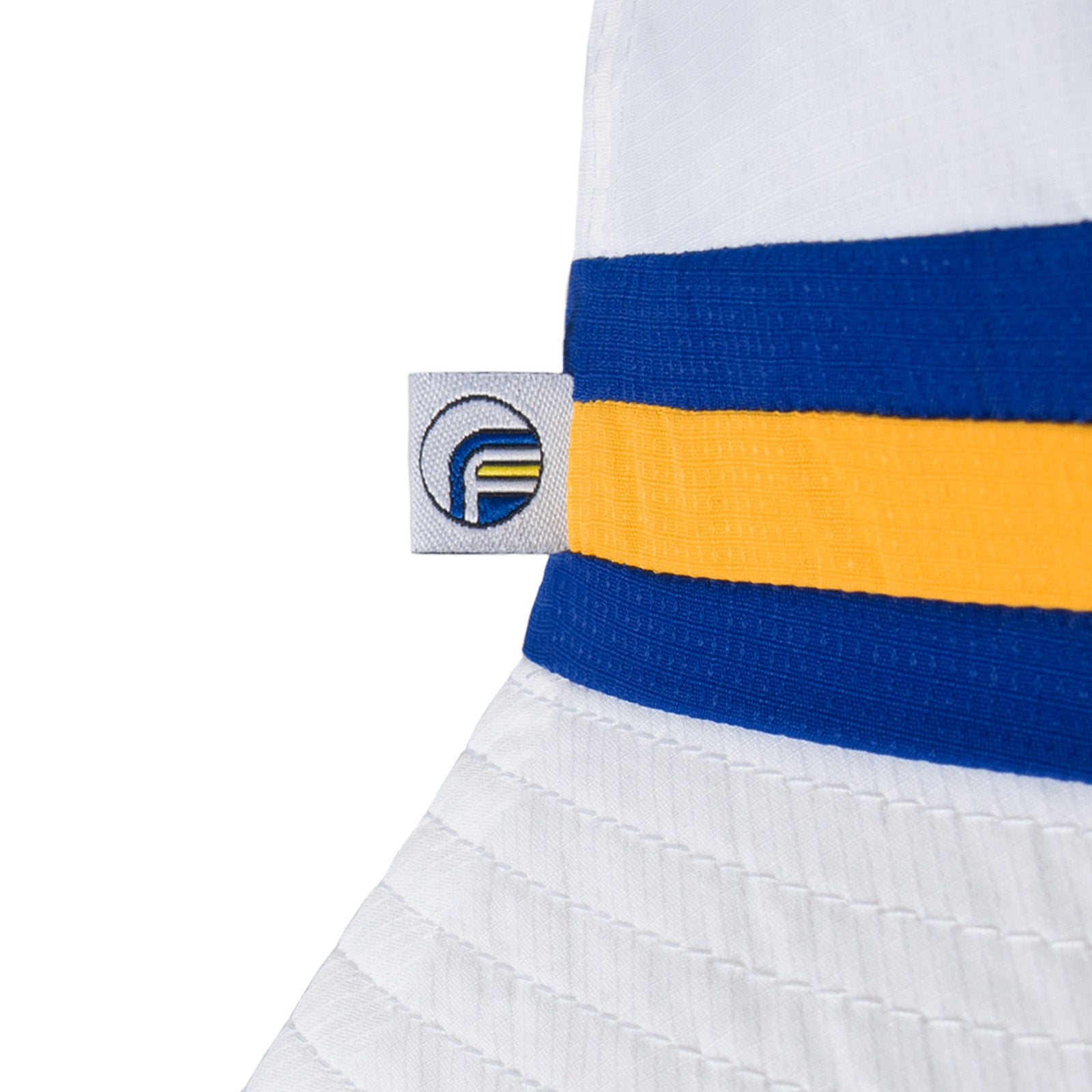 Leeds United bucket hat in white, blue and yellow
