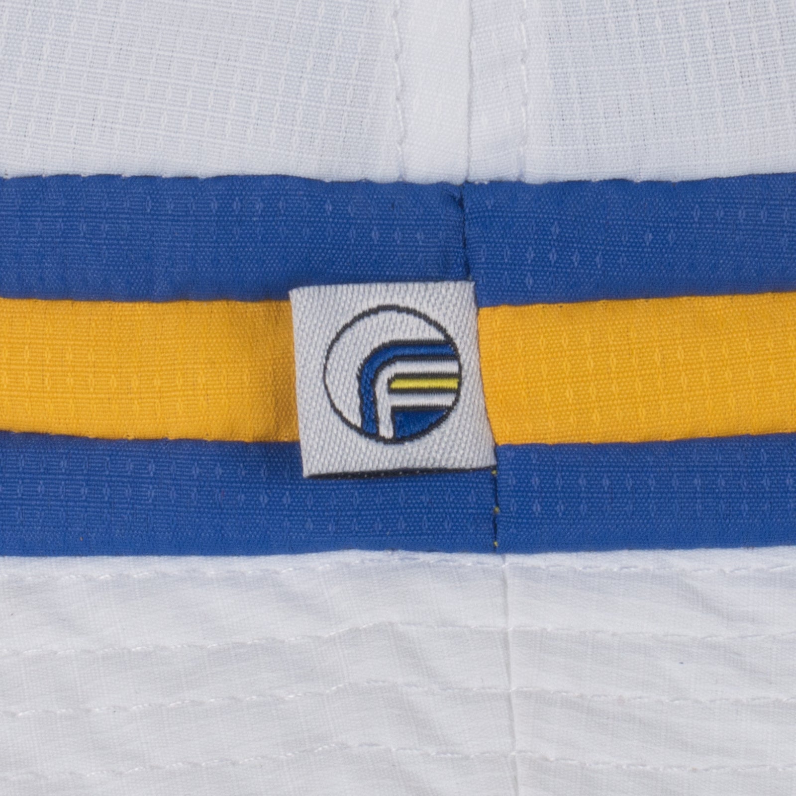 Leeds United bucket hat in white, blue and yellow