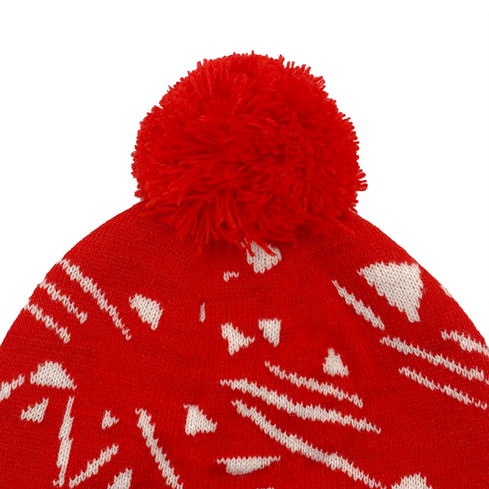 Liverpool retro knitted bobble hat in red 1989 colours