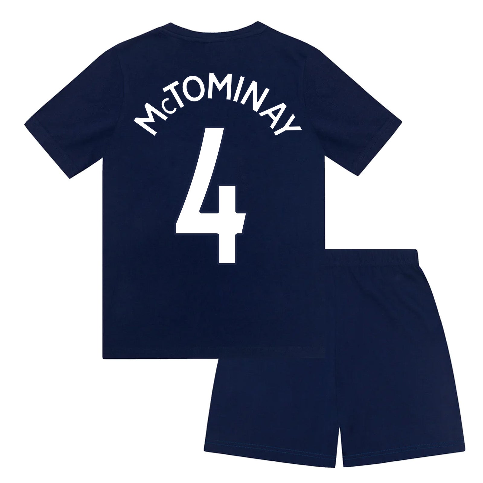 Scotland kids short pyjamas in navy blue. Short sleeved top & shorts with Scotland crest & text print