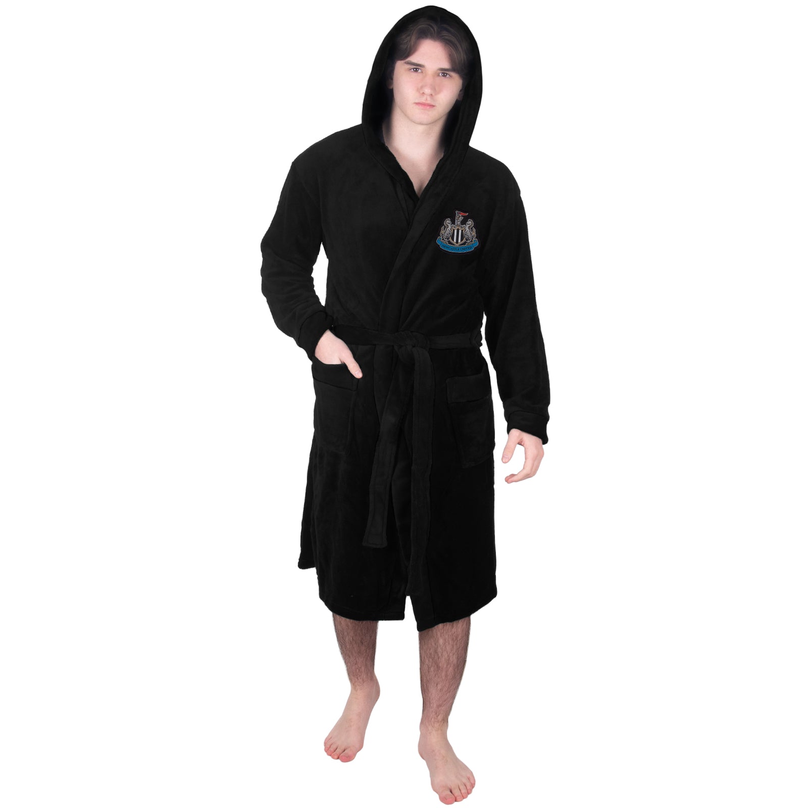 Newcastle United adults dressing gown in black with crest