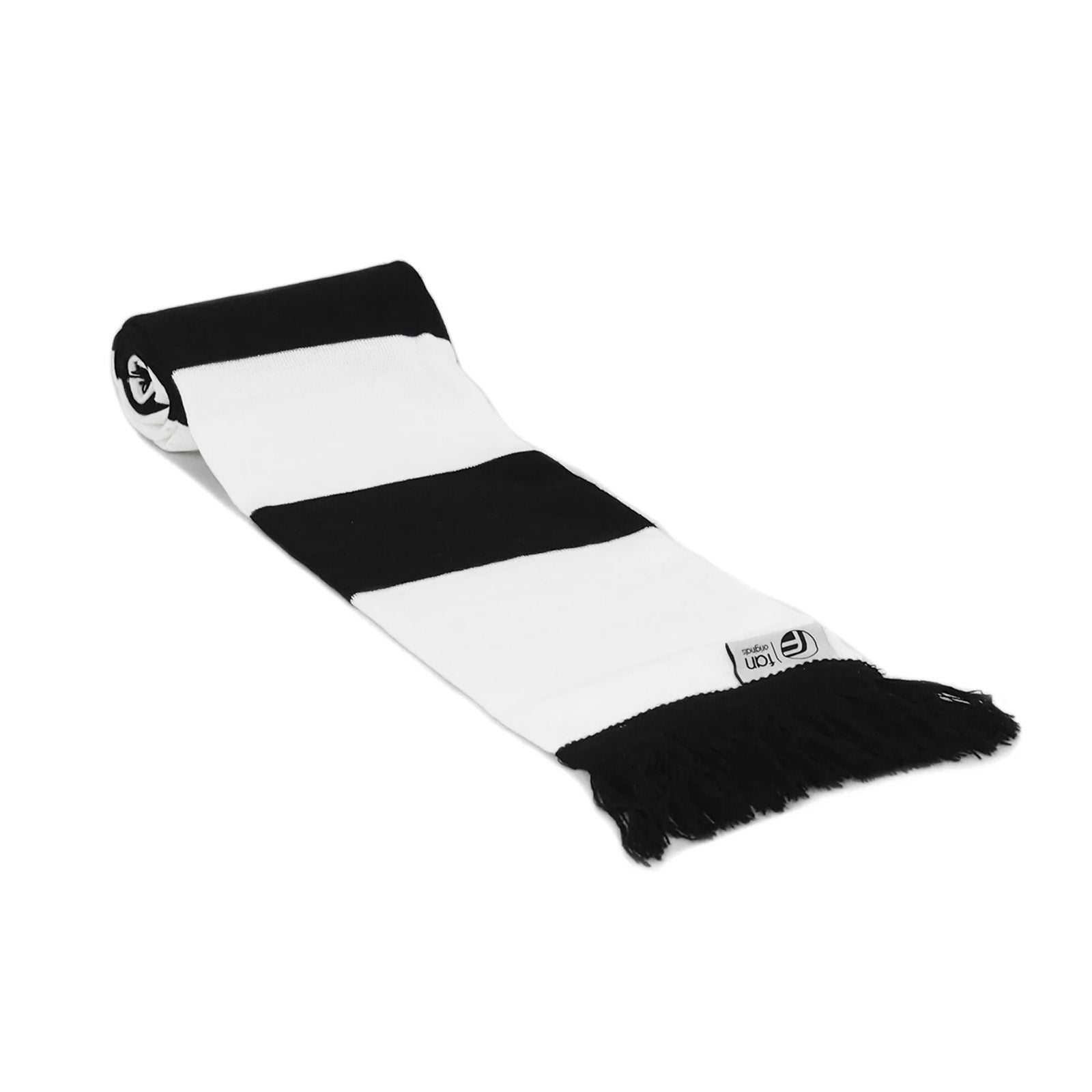 Newcastle Utd retro football bar scarf in black and white