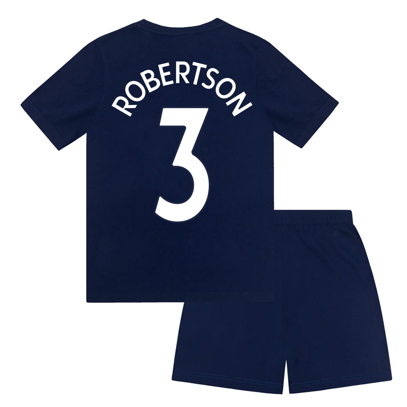 Scotland kids short pyjamas in navy blue. Short sleeved top & shorts with Scotland crest & text print