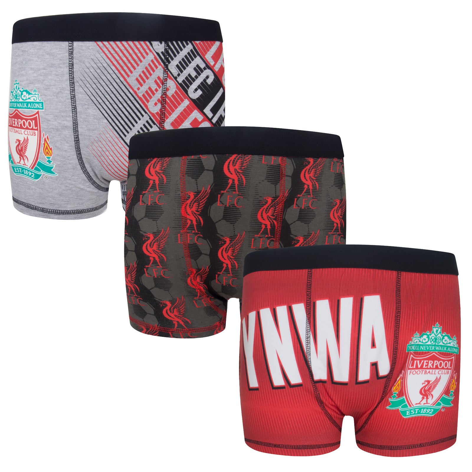 Liverpool boxer shorts for boys 3 pack multi colours