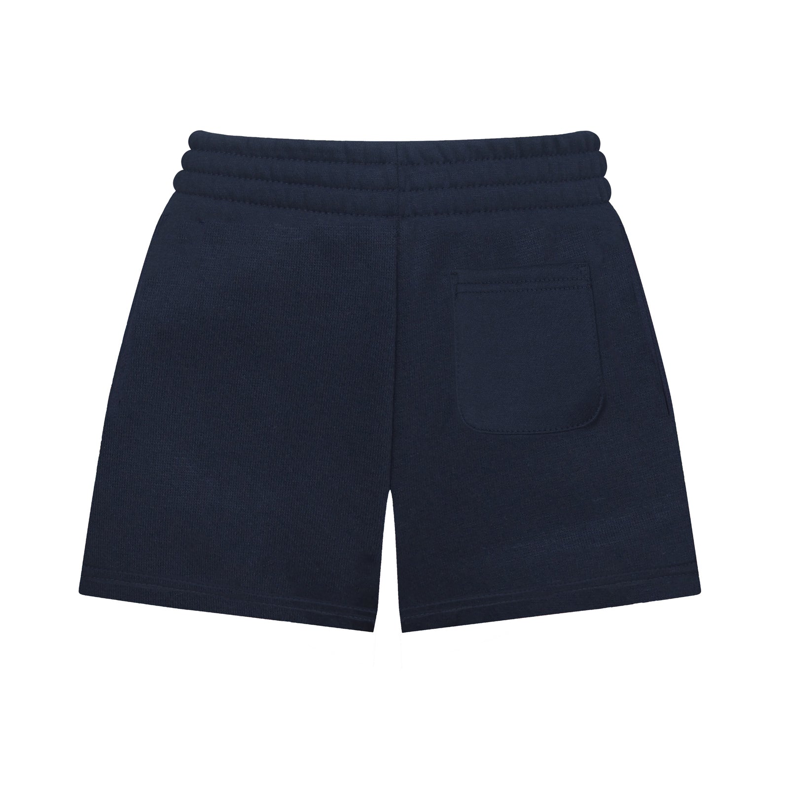 Arsenal kids fleece shorts in navy blue with crest to left leg and pockets to front & back.