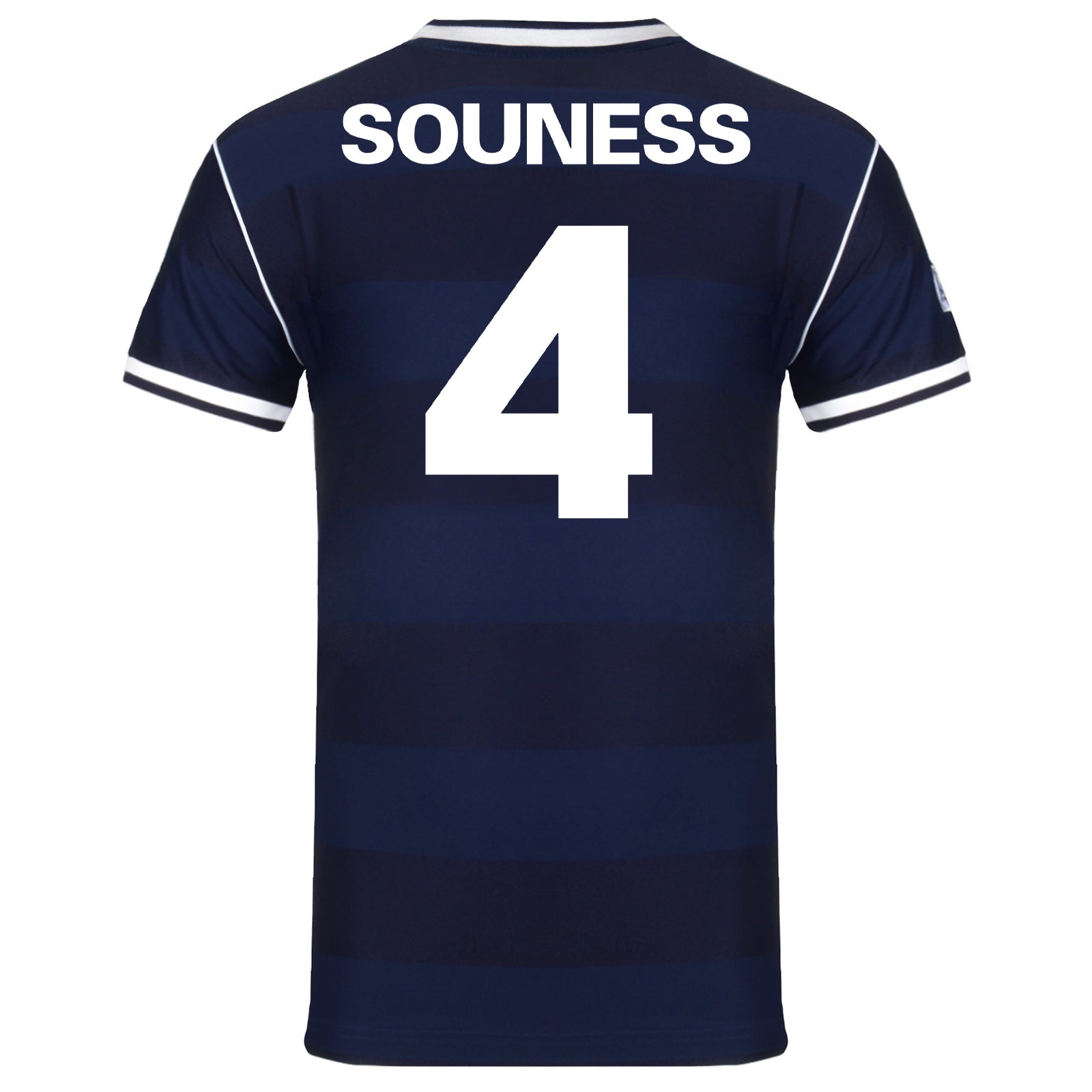 Scotland retro 1986 football shirt. Replica shirt in navy blue with crest to chest