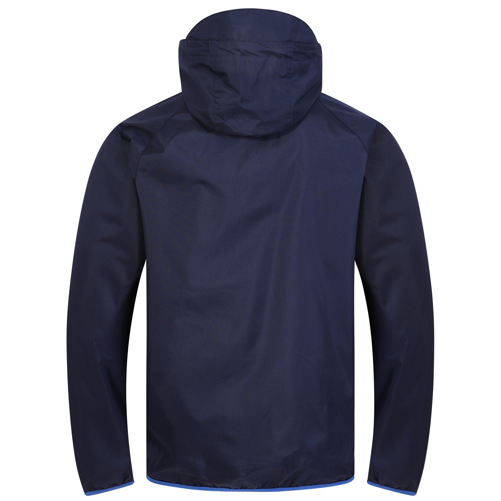 Chelsea adults shower jacket with hood in navy blue with club crest to chest.