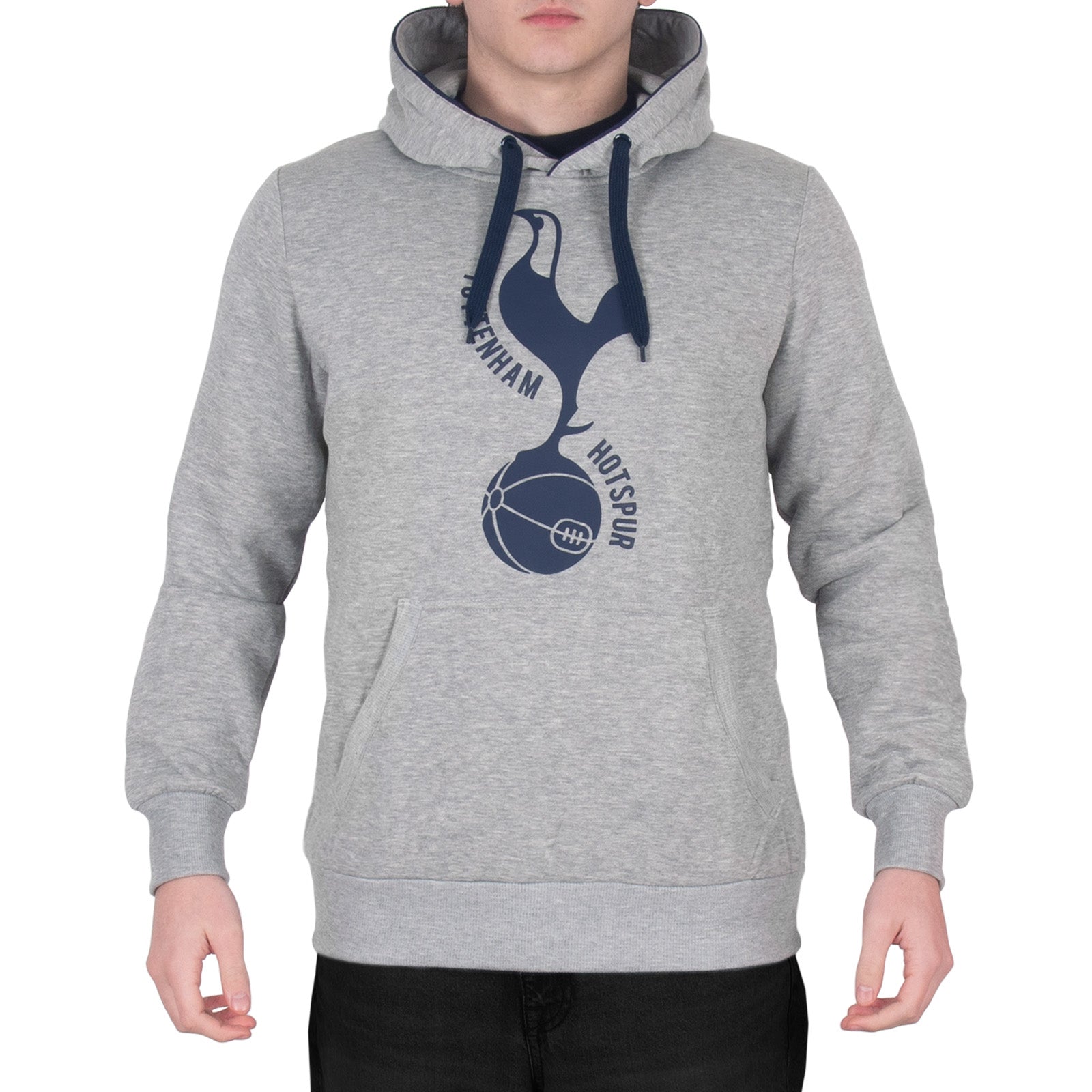 Spurs adults hoodie in grey with club crest & text print to front.