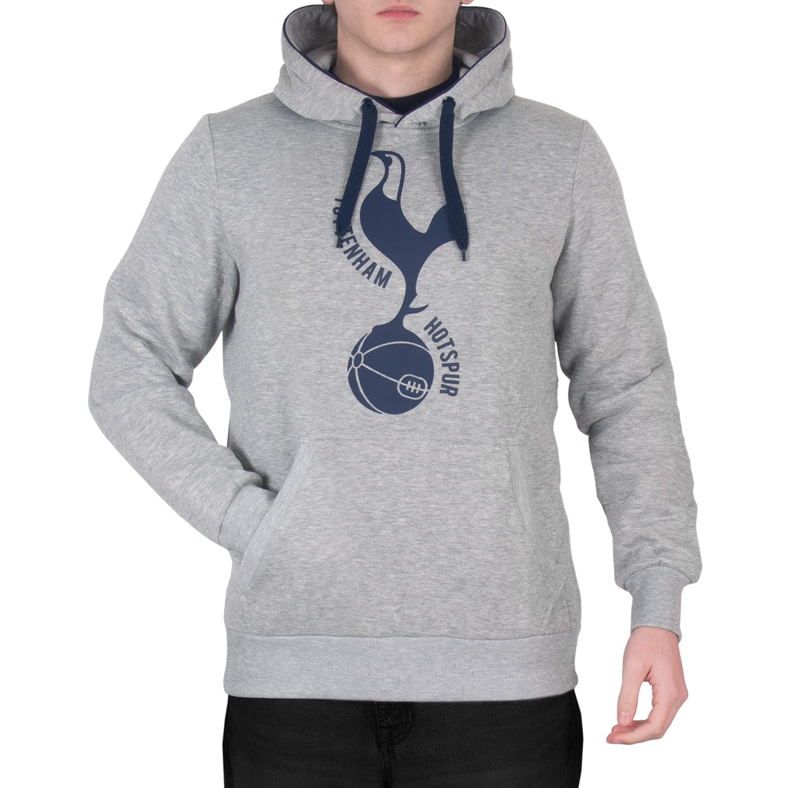 Spurs adults hoodie in grey with club crest & text print to front.