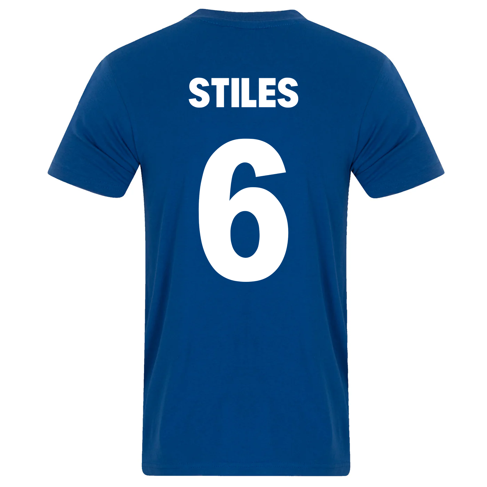 Man Utd T-shirt for men in blue featuring Manchester 68 crest to front