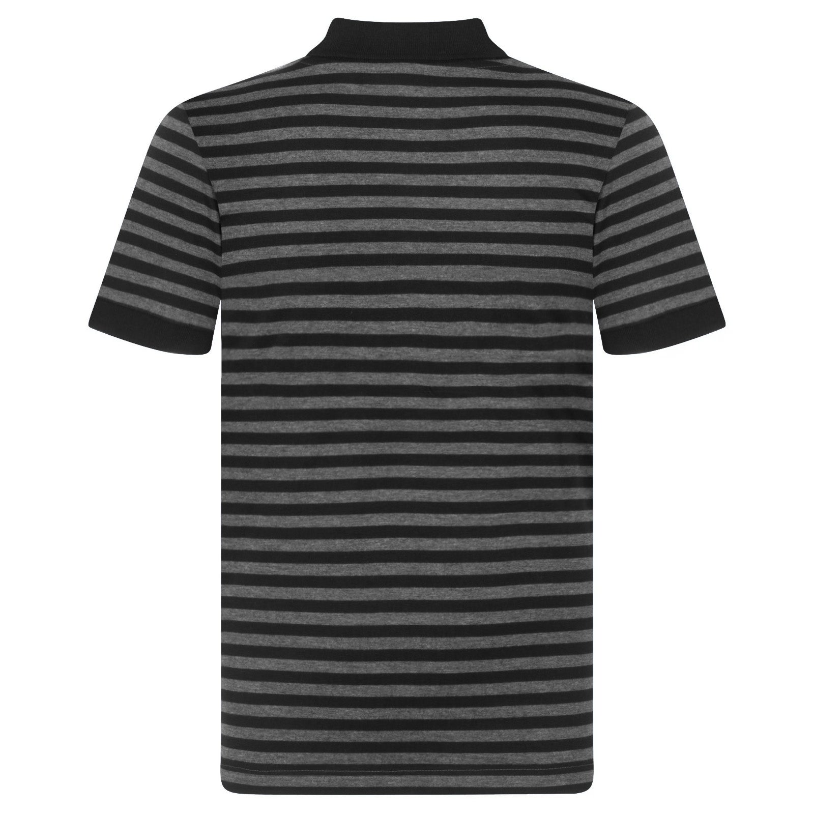 Newcastle Utd adults striped polo shirt in black & grey with club crest to chest.