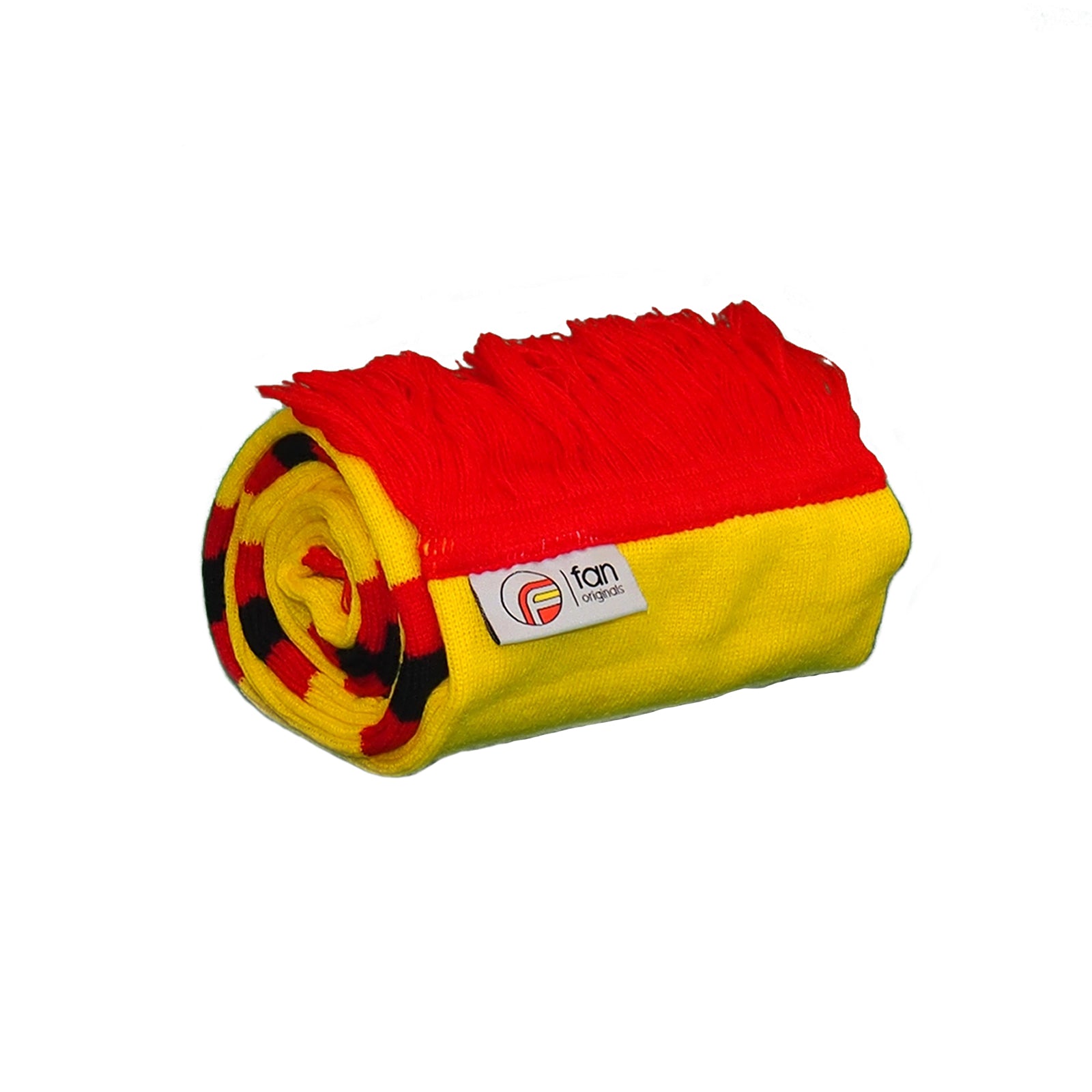 Watford retro football bar scarf in yellow, red and black